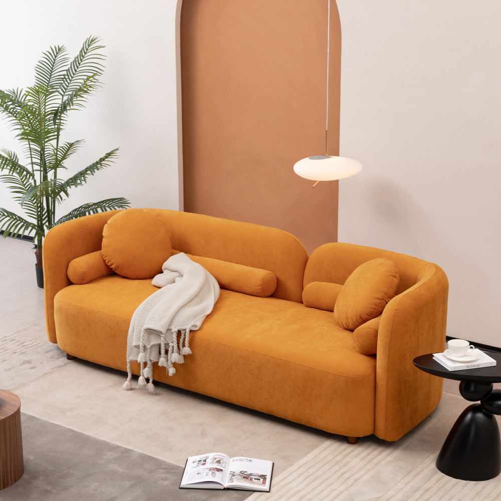 Luxury Chenille Upholstered 3 Seater Sofa for Living Room