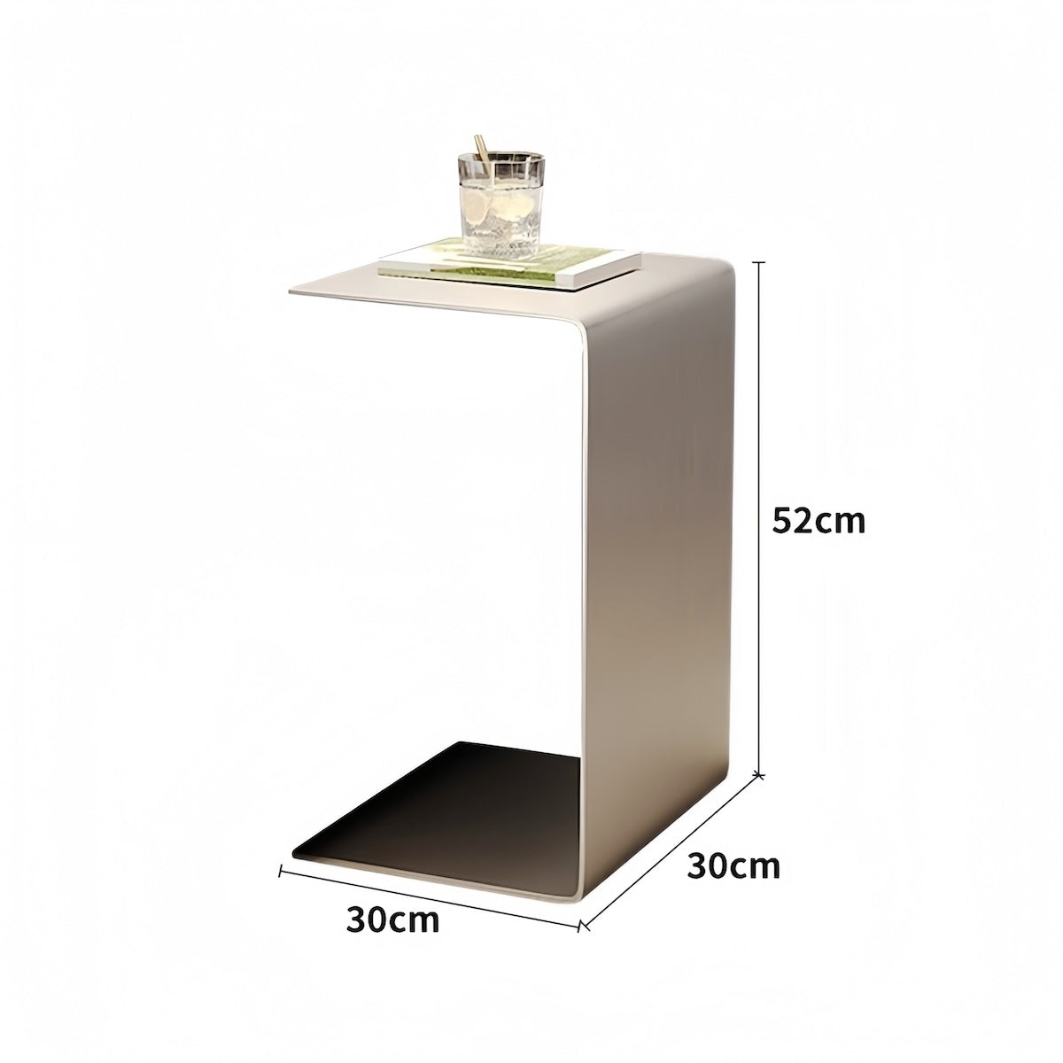 C-Shaped Side Table - Modern Stainless Steel Minimalist Coffee & Sofa Table
