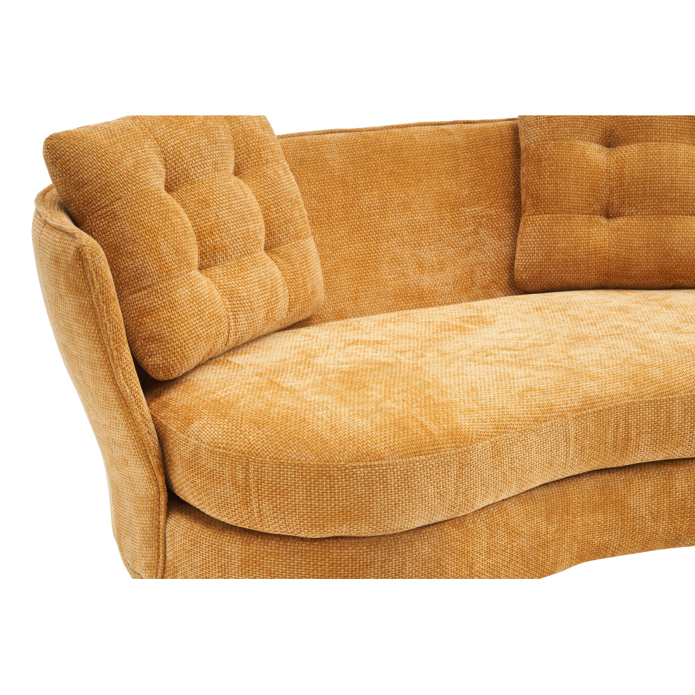 Polyester Fiber Sofa Loveseat Set with Golden Metal Legs for Any Space