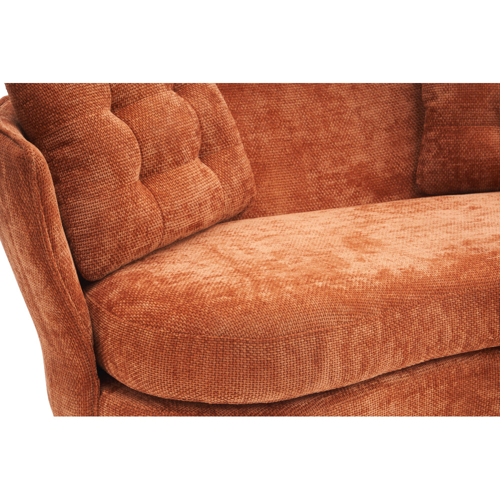 Polyester Fiber Sofa Loveseat Set with Golden Metal Legs for Any Space