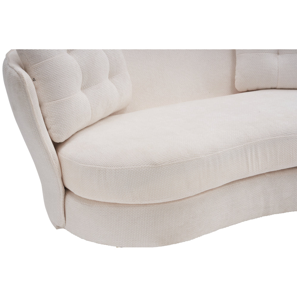 Polyester Fiber Sofa Loveseat Set with Golden Metal Legs for Any Space
