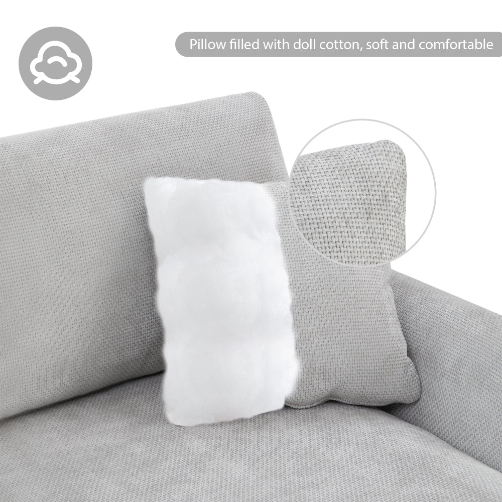 Modern Oversized Sectional: Luxury 5-seat L-shaped Sofa with 2 Free pillows