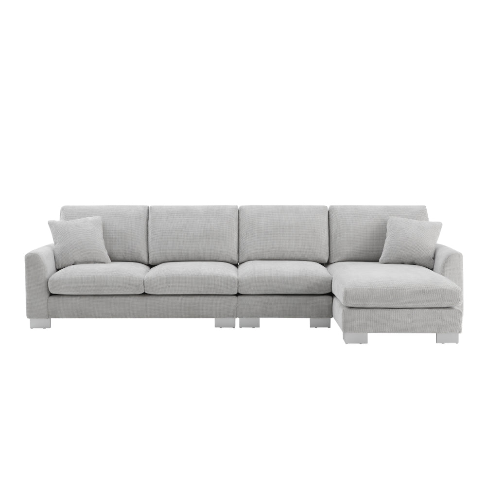 Modern Oversized Sectional: Luxury 5-seat L-shaped Sofa with 2 Free pillows