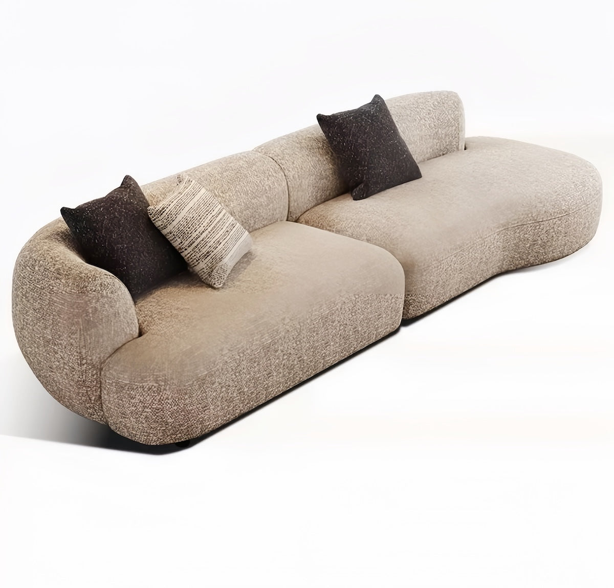 Vintage Cotton-Linen Chaise Sofa – Removable Washable 3-Seater Couch