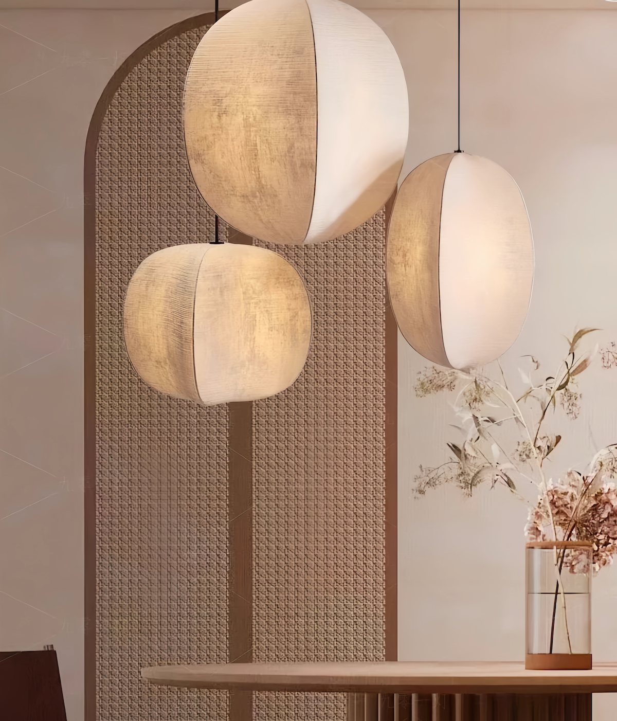 Wabi Sabi Linen Led Pendant Light - Elegant Modern Lighting Fixture
