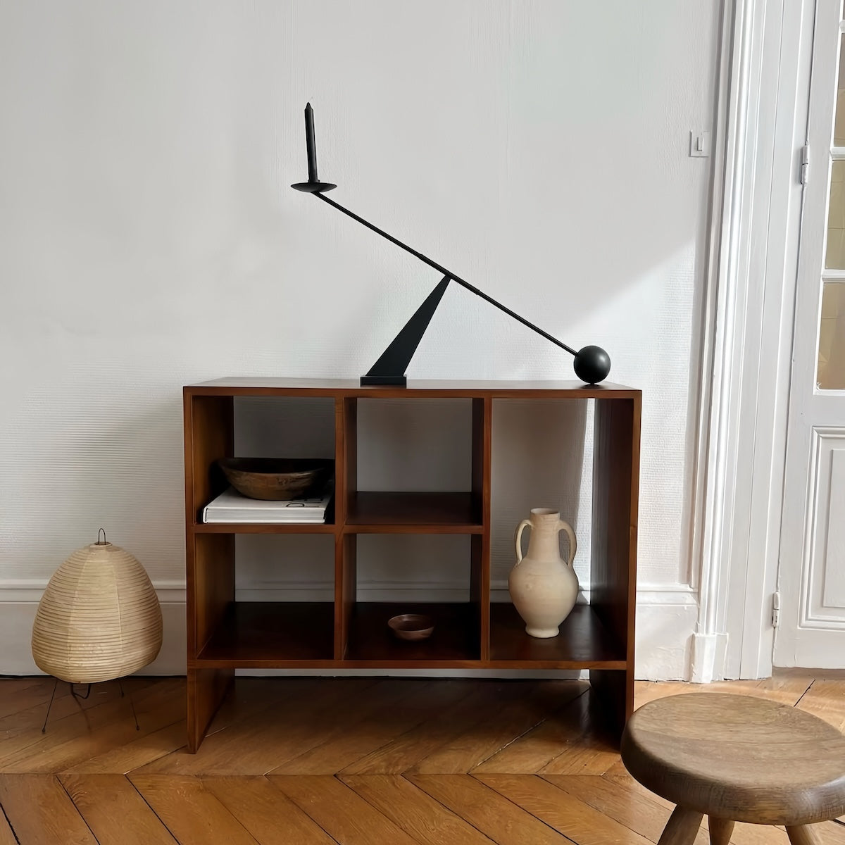 Black Candle Holder - Modern Minimalist Wabi-Sabi Design for Elegant Decor