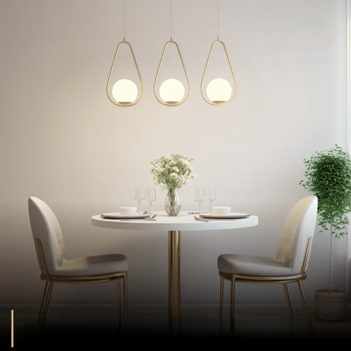 Gold Pendant Light - Elegant Brushed Gold Modern Pendant Lighting