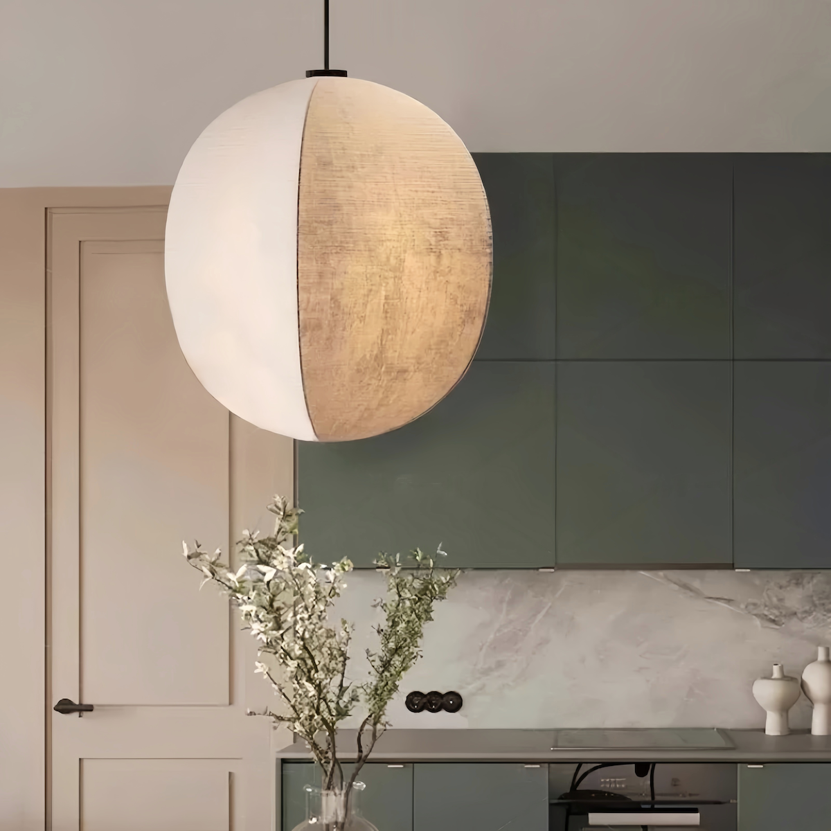 Wabi Sabi Linen Led Pendant Light - Elegant Modern Lighting Fixture