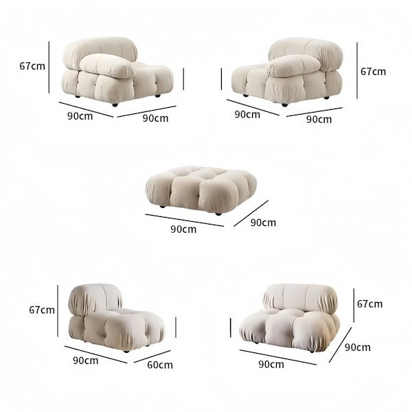 Modular Sofa Sectional Combinations - Flexible Fabric Modules Sofa