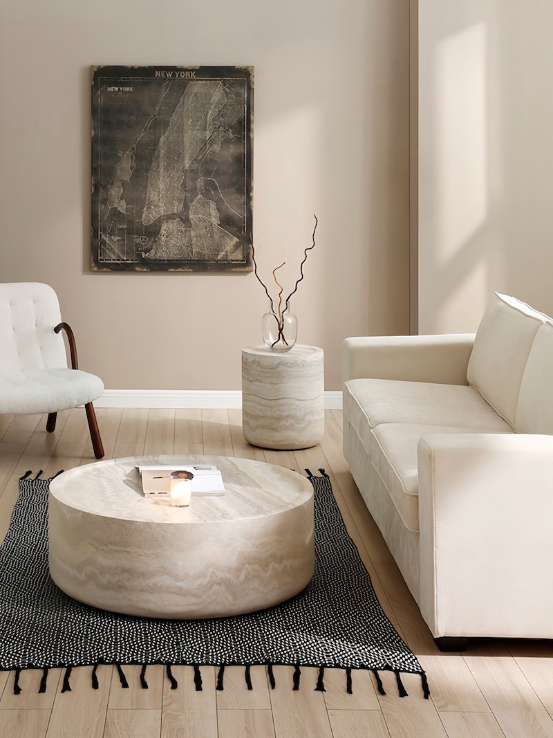Round Marble Coffee Table | High Quality, Easy Clean, Space-Saving