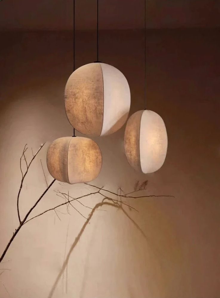 Wabi Sabi Linen Led Pendant Light - Elegant Modern Lighting Fixture