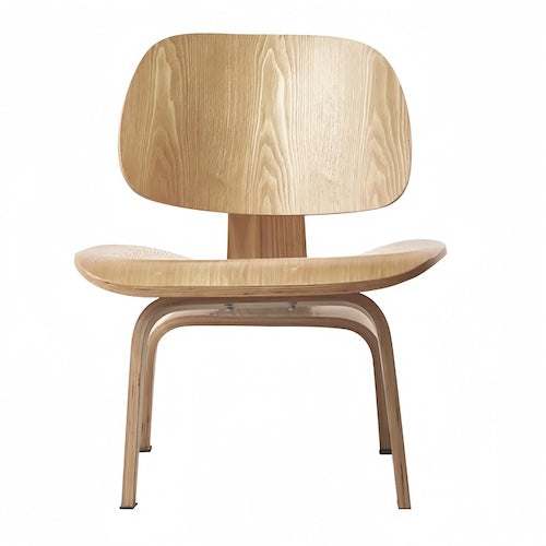 Lounge Chair - Eames Molded Plywood Timeless Log, Walnut, Black - motivodecor.com