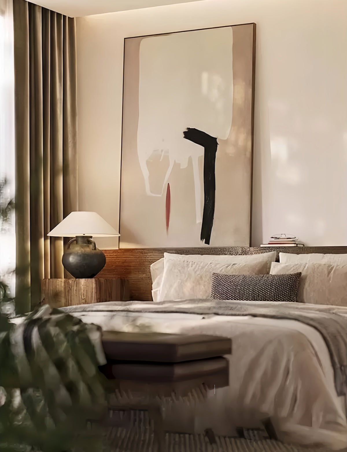 Abstract Wall Art: Glimmer Solace Japanese Inspired Hand-Painted Artwork