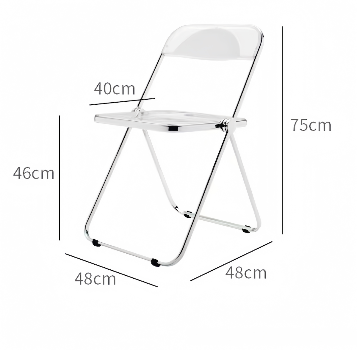 Dining Chair: Transparent Folding Acrylic Chair for Modern Spaces