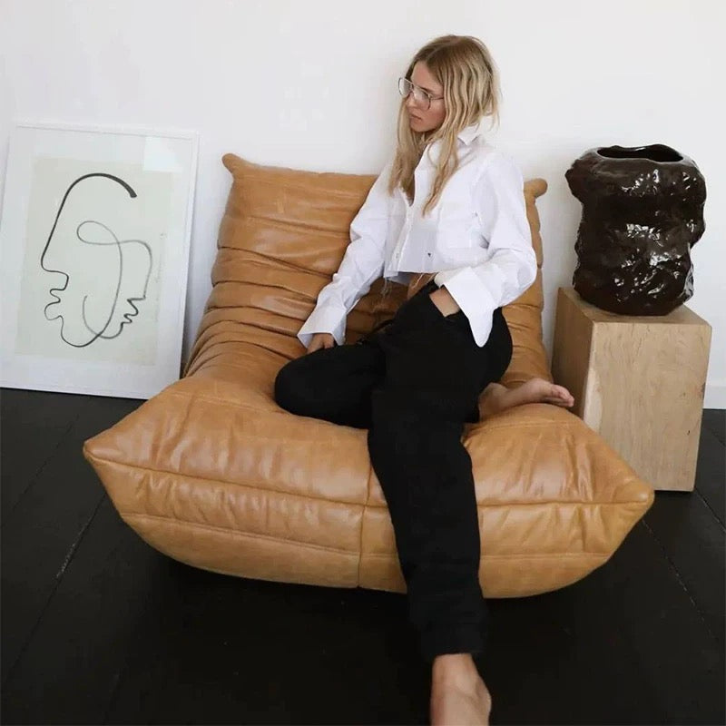 Caterpillar Leather Fireside Chair - motivodecor.com