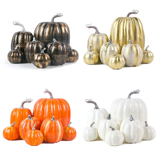 Halloween Artificial Pumpkin Decor | Set of Seven | Fall Decor - motivodecor.com