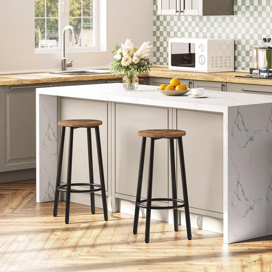 Kitchen Bar Stools with Footrest Set of 2 - motivodecor.com