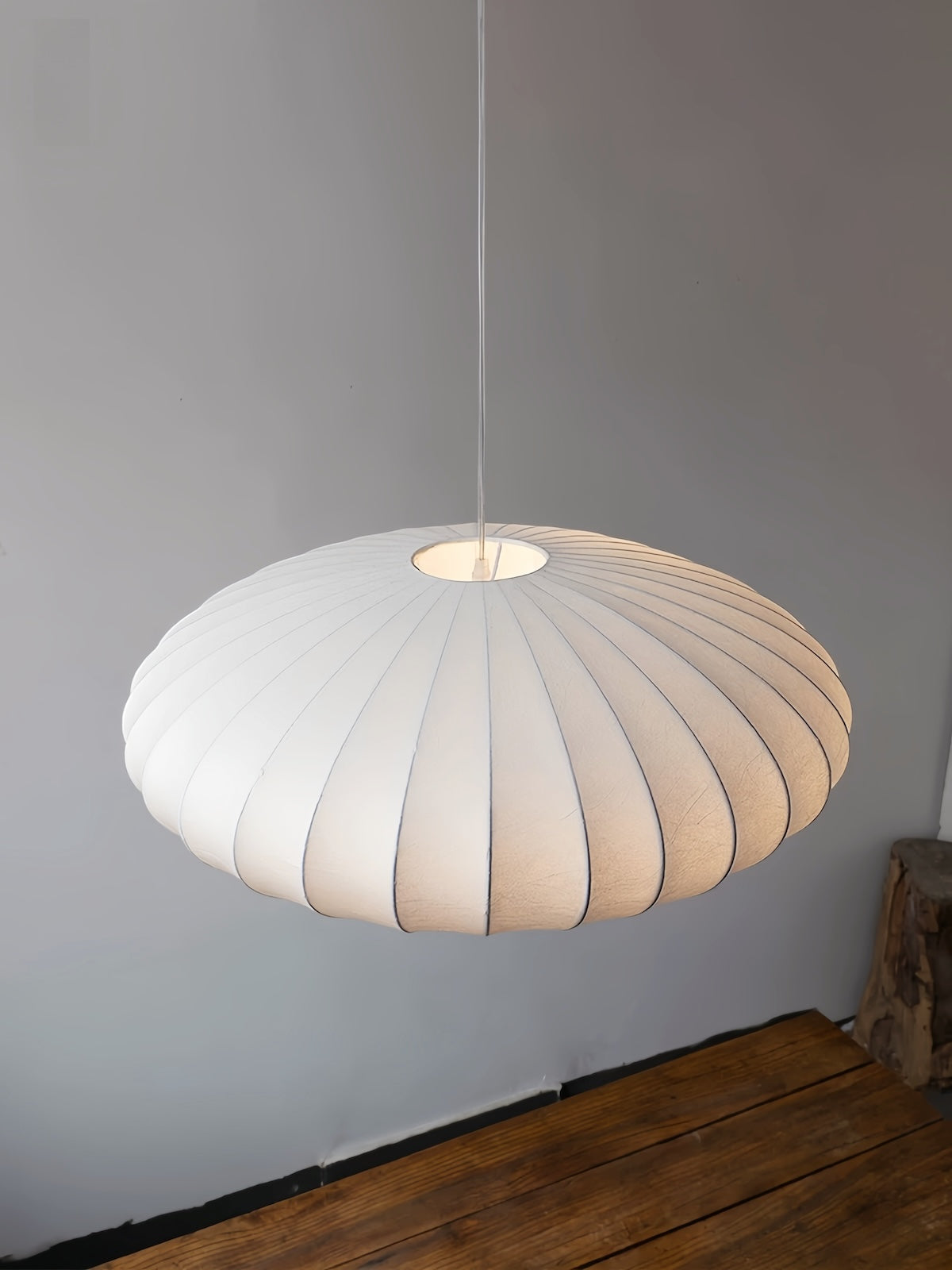 Minimalist Disk-Shaped Shade Silk Pendant Lighting for living room, bedroom, hotel, bar - motivodecor.com