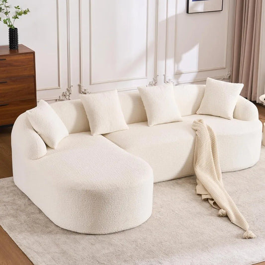 Modern L-Shape Couch with Chaise - Oversized Sectional Sofa - motivodecor.com