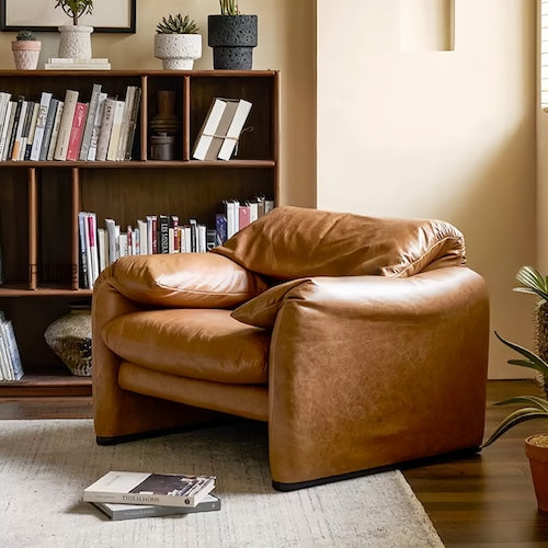 Replica Leather Armchair Maralunga, designed by Vico Magistretti for C - motivodecor.com