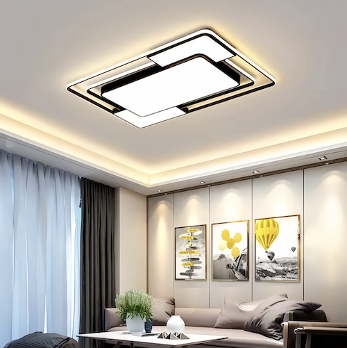 Modern Square Black Ceiling Light | LED, Dimmable, Perfect for Any Roo - motivodecor.com