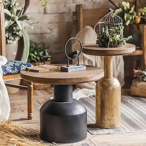 Retro Round Coffee Table | Vintage-Inspired Elegance for Modern Spaces - motivodecor.com