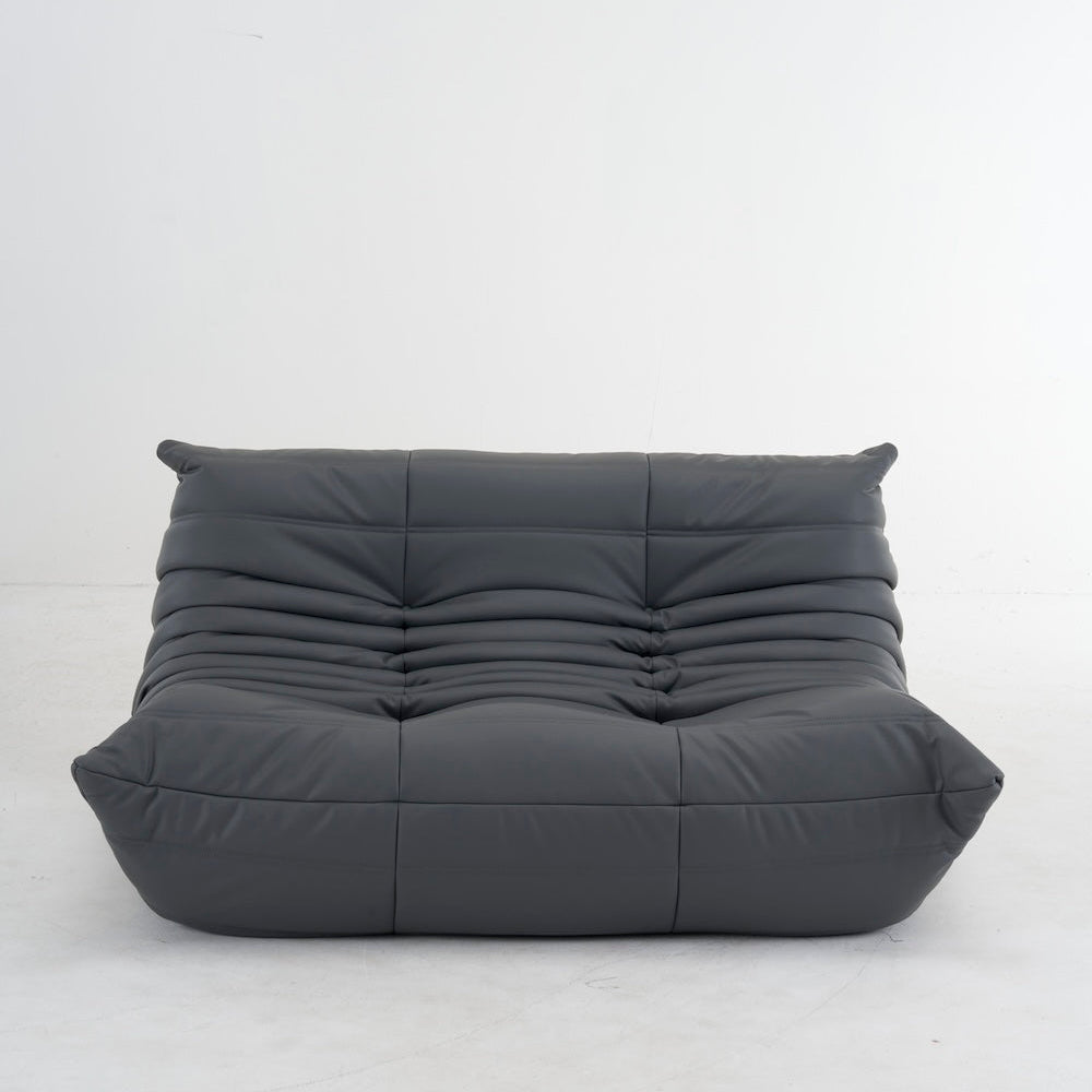 Gray bean bag chair on a white background