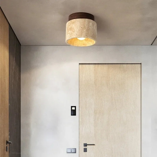 entrance Flush Mount Ceiling Light - Wabi Sabi Yellow Marble Design - motivodecor.com