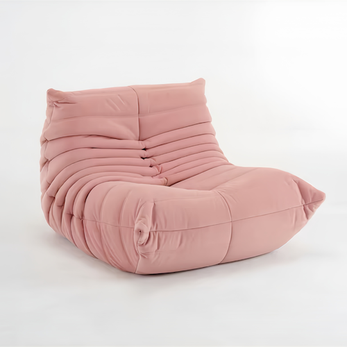 pink bean bag chair in suede - motivodecor.com