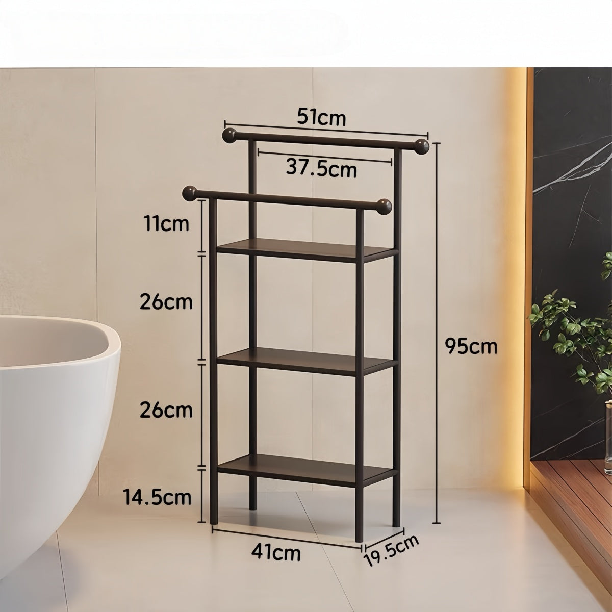 Freestanding Bathroom Storage Rack – Multi-Tier Towel & Bath Towel Organizer Shelf