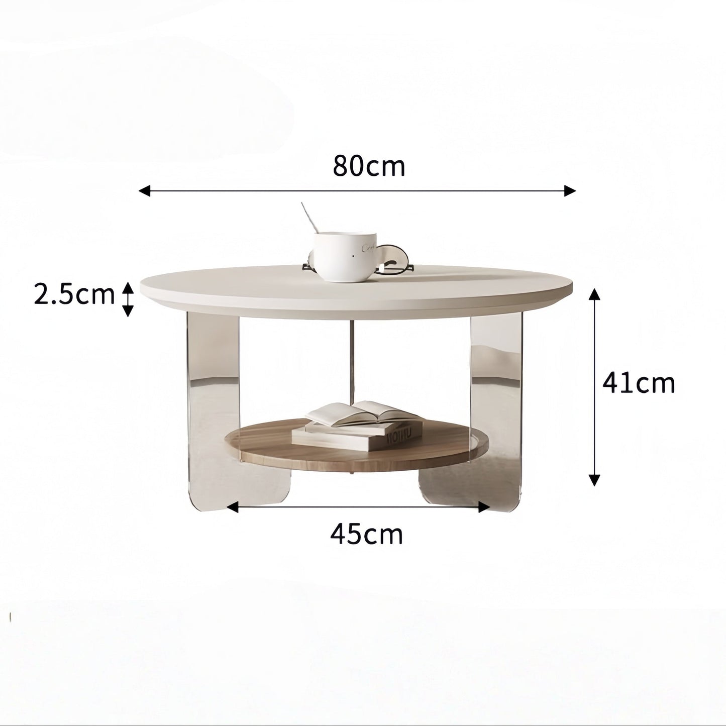 Acrylic Round Coffee Table – Minimalist Creative Wabi-Sabi Tea Table