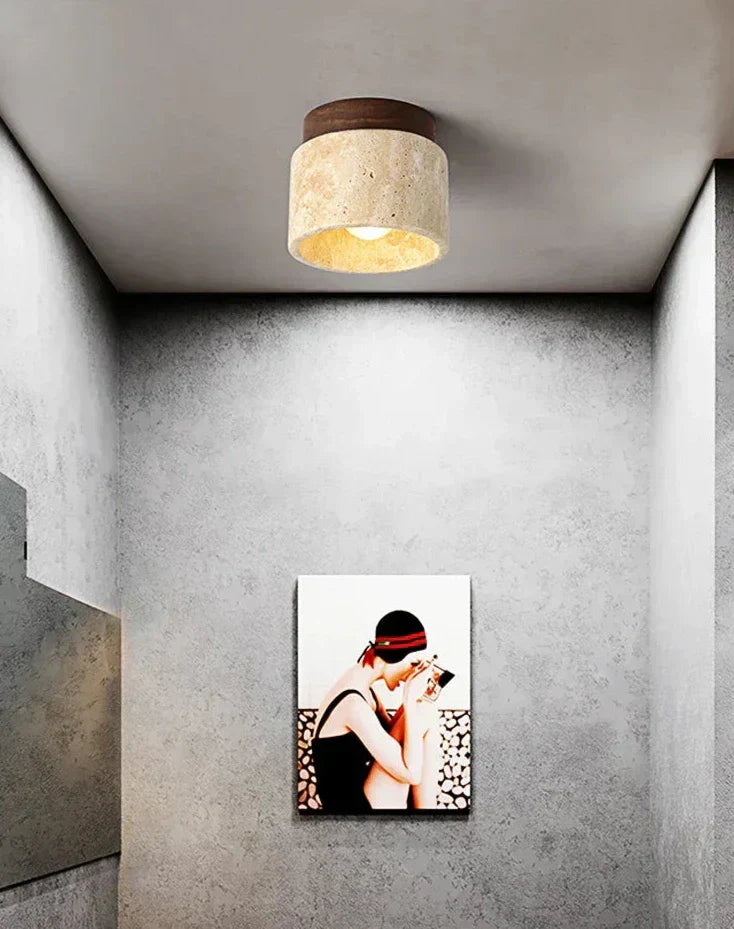 wabi sabi style Flush Mount Ceiling Light - Wabi Sabi Yellow Marble Design- motivodecor.com