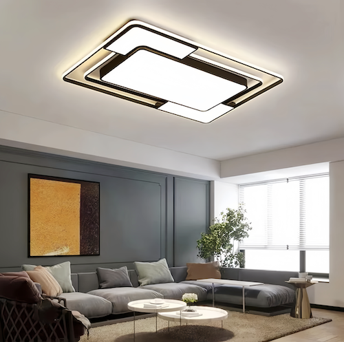 Modern Square Black Ceiling Light | LED, Dimmable, Perfect for Any Roo - motivodecor.com