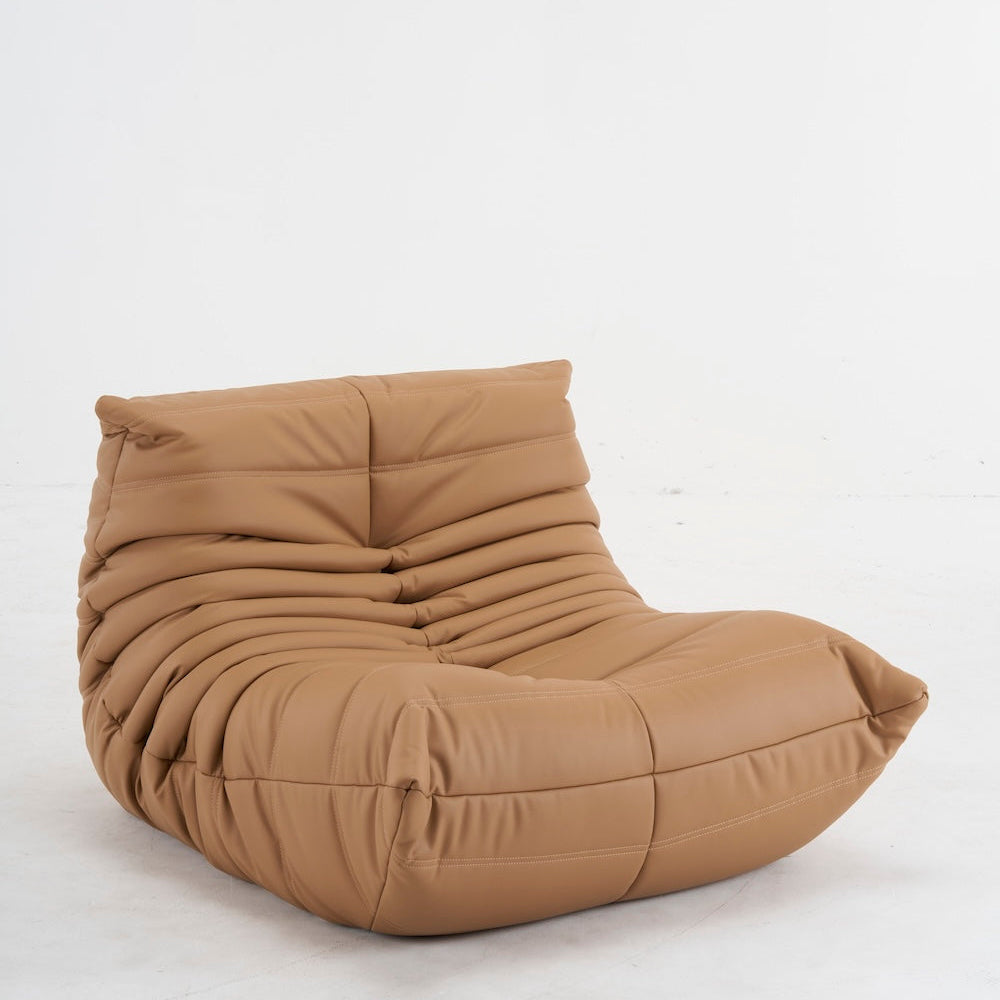 Brown bean bag chair on a white background