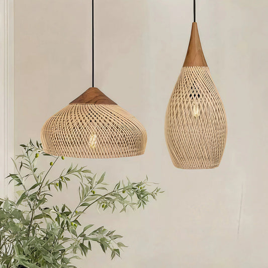 Rattan Pendant Light | Vintage Wabi-Sabi Style