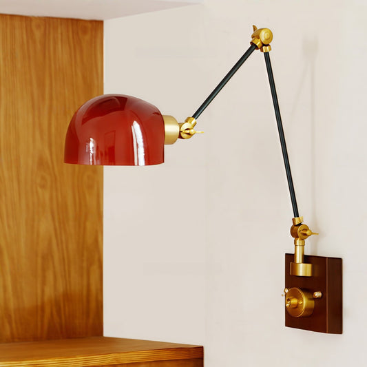 Swing Arm Wall Lamp - Vintage American Retro Style for Study & Living Room
