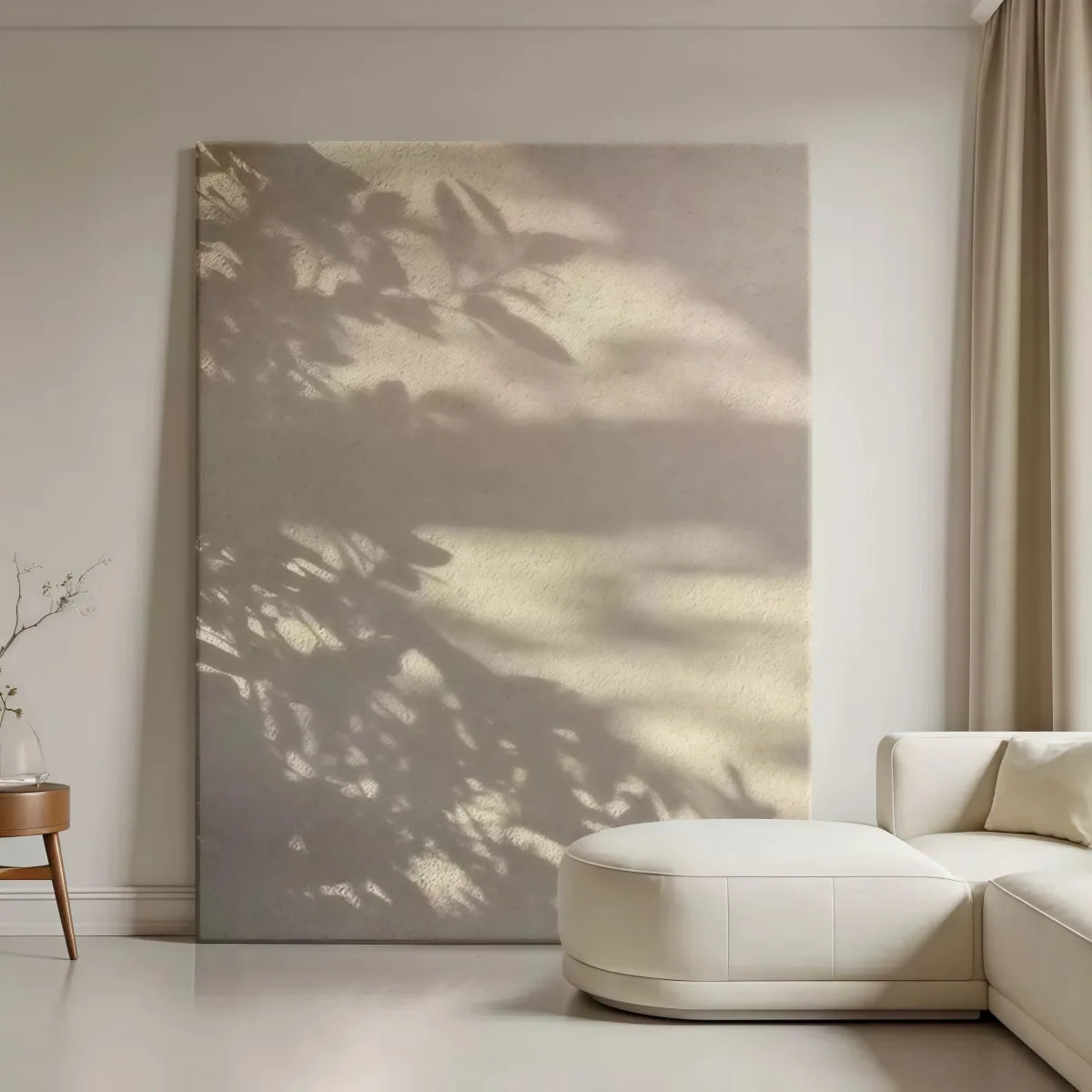 Modern Wabi-Sabi Landscape Painting With Tree Shadows Decorative Painting For Entryway Background Wall Living Room Artistic Texture Hand-Painted Oil Painting