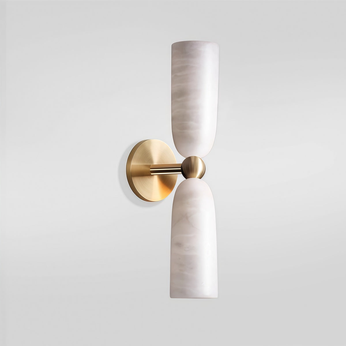 French retro style marble and brass wall lamp with warm 3000K LED light for living rooms and bedrooms