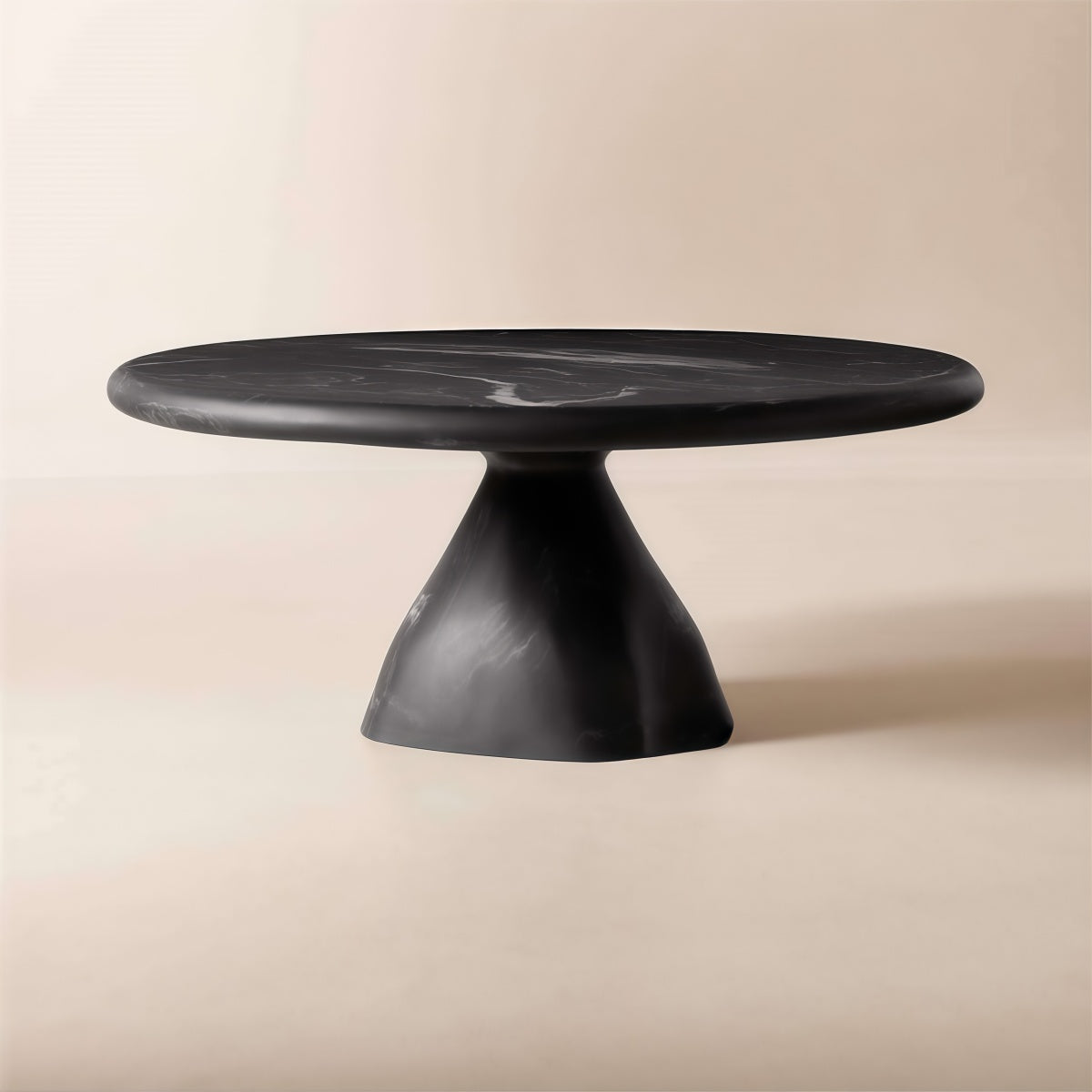 Round Coffee Table with Marble Pattern - Trendy Resin Living Room Decor