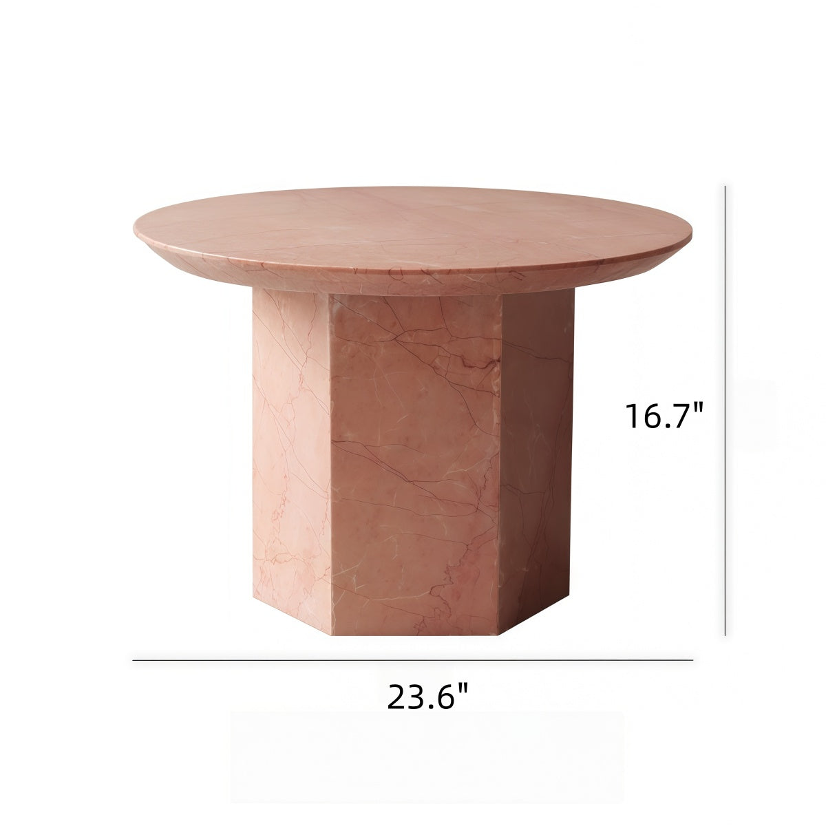 French-Style Living Room Coffee Table Set Rose-Pink Natural Marble Creamy Aesthetic