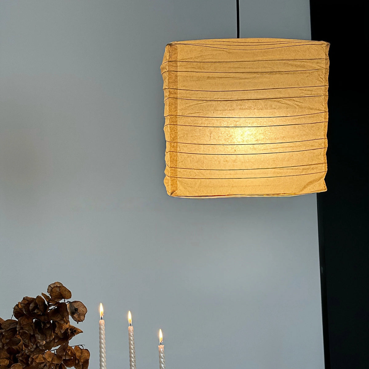 Paper Lantern Pendant Light - Japanese Vintage Wabi-Sabi Style Chandelier