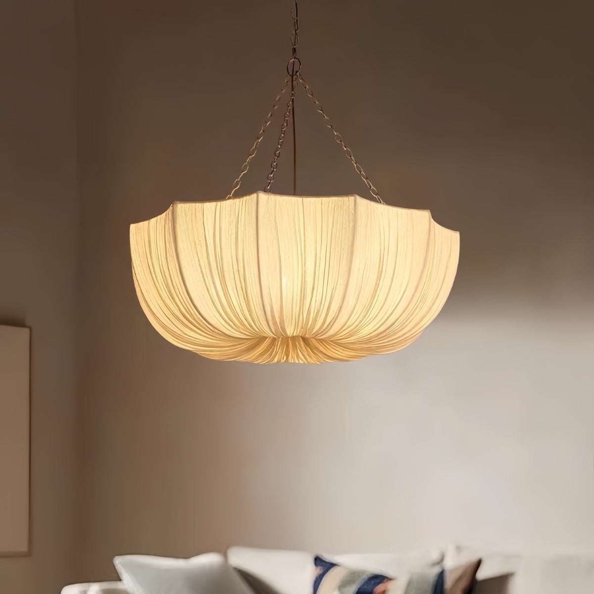 Linen Pendant Lighting - Elegant Vintage Fabric Pendant Light for Interiors