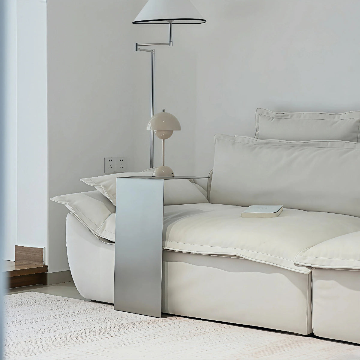 C-Shaped Side Table - Modern Stainless Steel Minimalist Coffee & Sofa Table