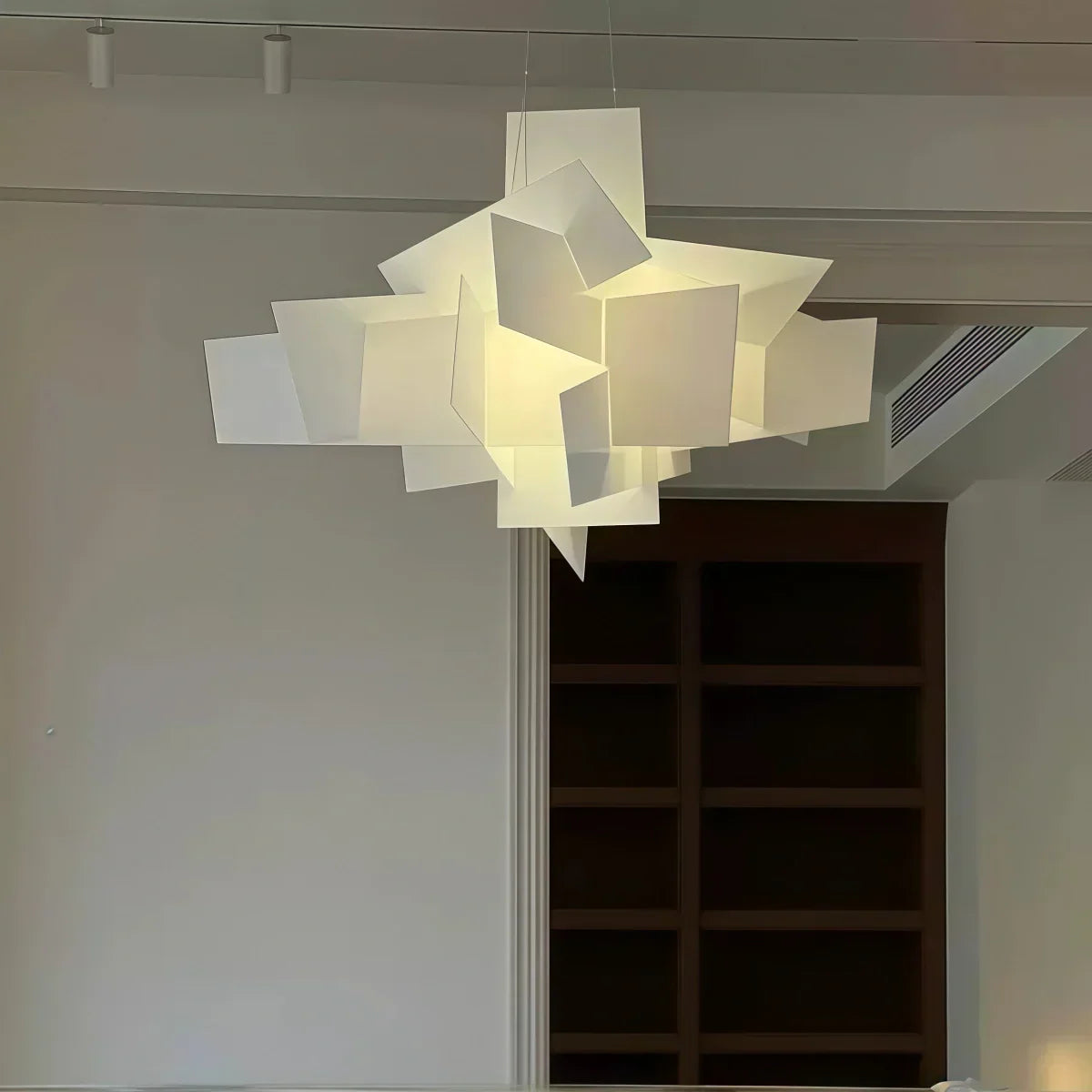 Foyer Chandelier​ | Modern White Stacked Pendant Light For Modern Interiors
