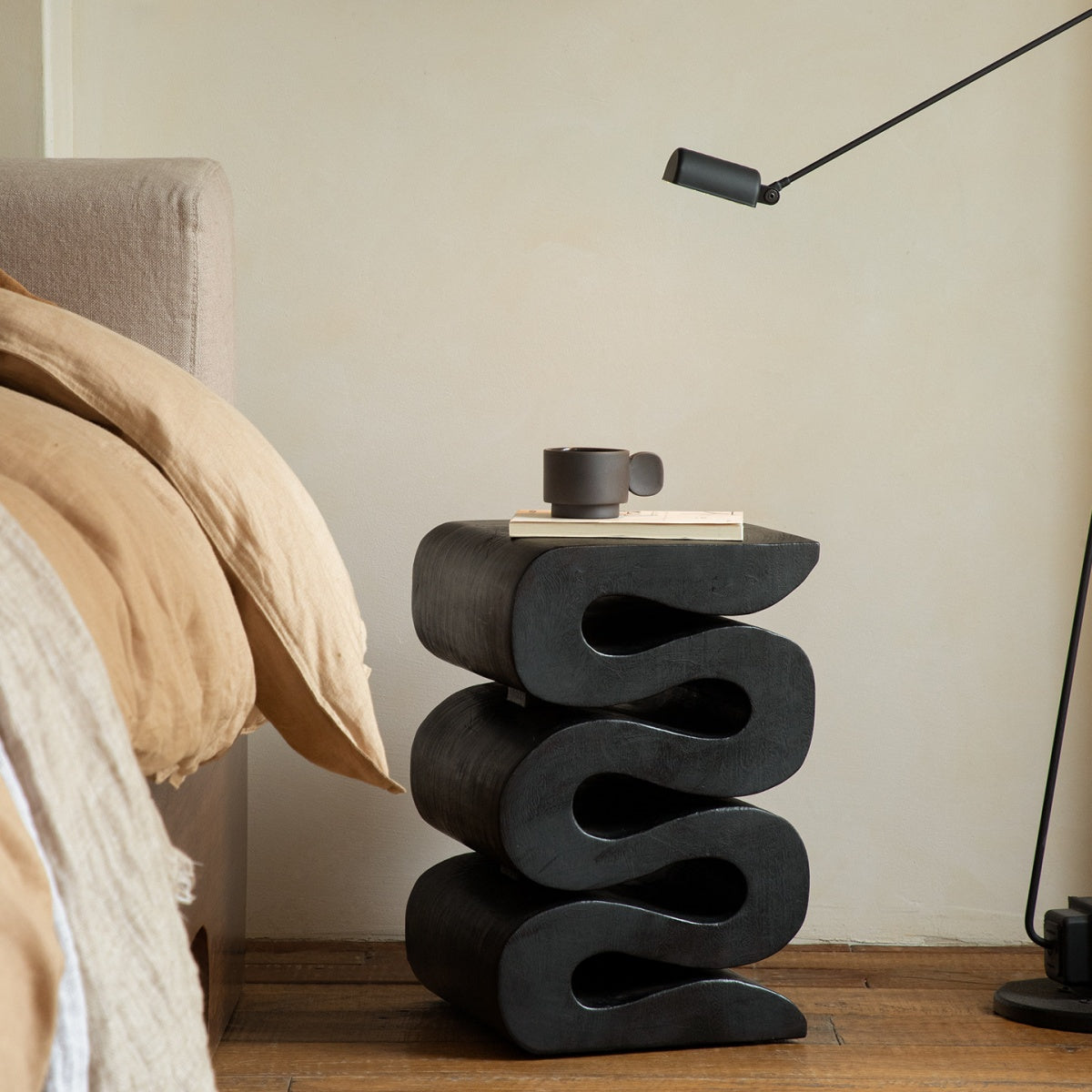 Sofa Side Table - Solid Wood Creative Wabi-Sabi Retro Designer Living Room
