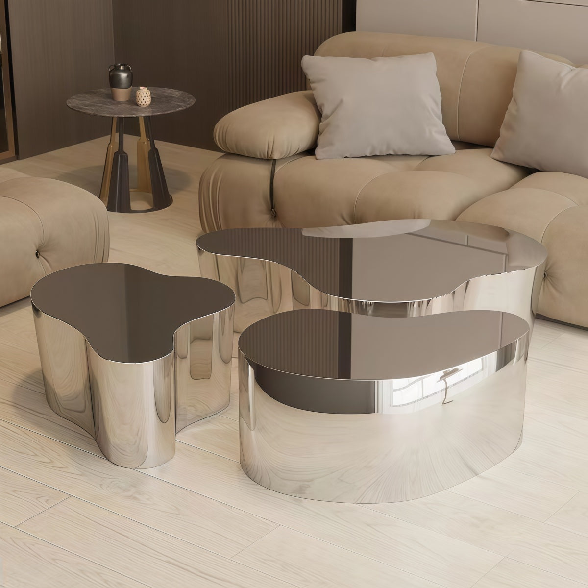 Nordic Minimalist Stainless Steel Island Countertop Creative Irregular-Shaped Display Table
