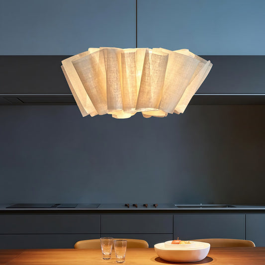 Japanese-style Nordic cream-colored rattan bedroom pendant light with warm LED glow
