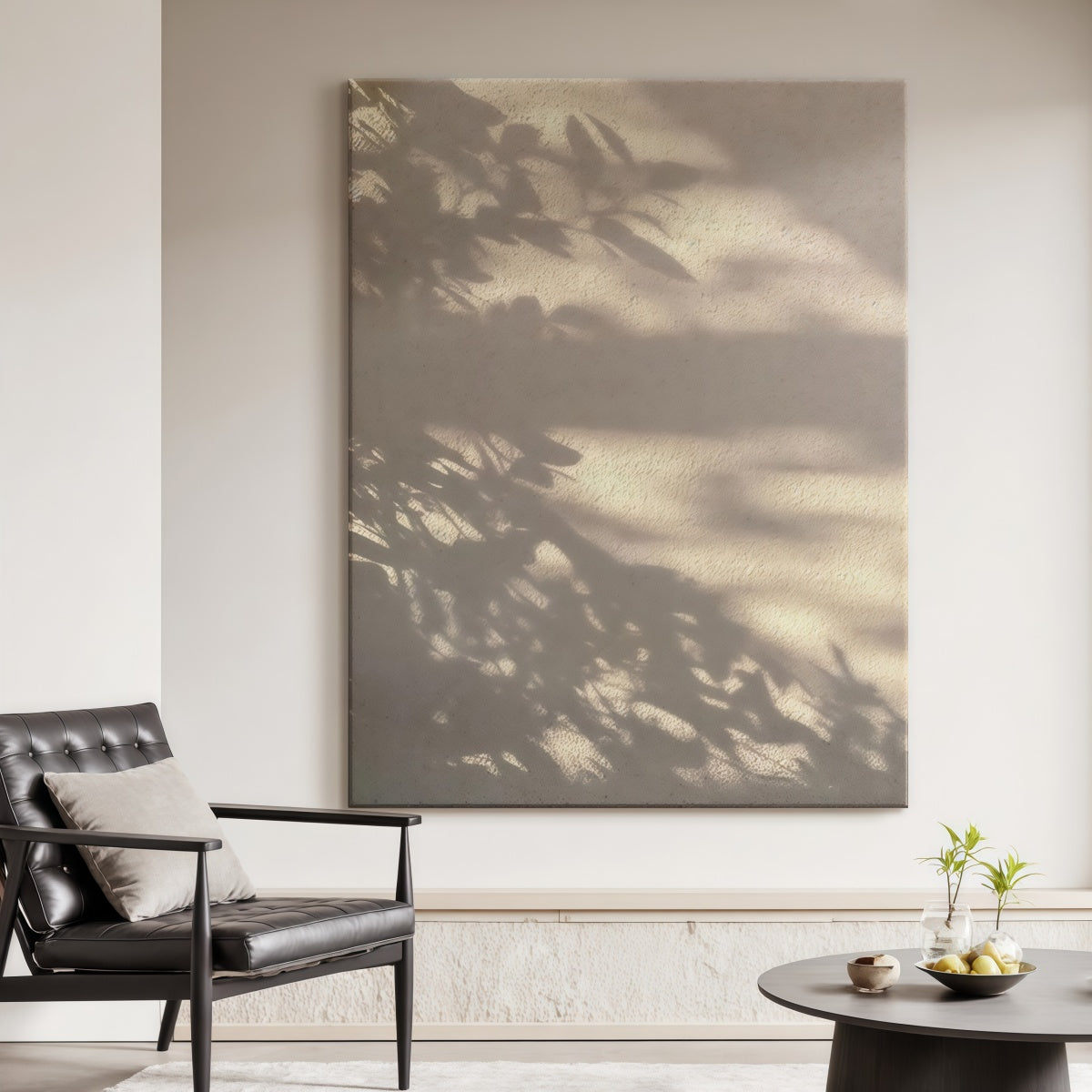 Modern Wabi-Sabi Landscape Painting With Tree Shadows Decorative Painting For Entryway Background Wall Living Room Artistic Texture Hand-Painted Oil Painting