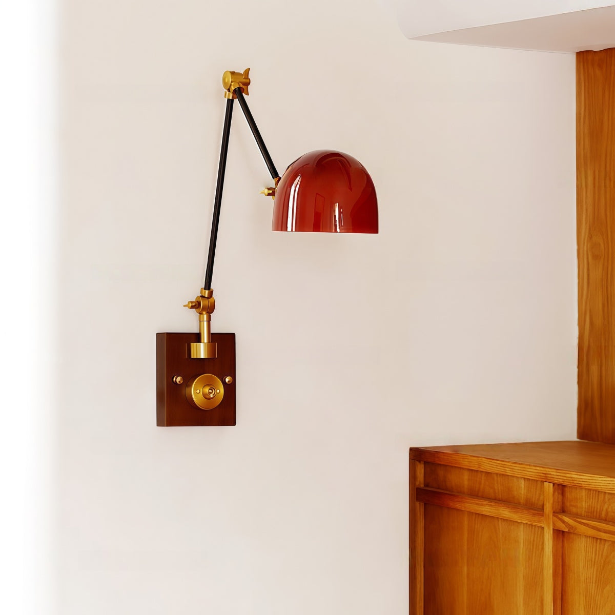 Swing Arm Wall Lamp - Vintage American Retro Style for Study & Living Room