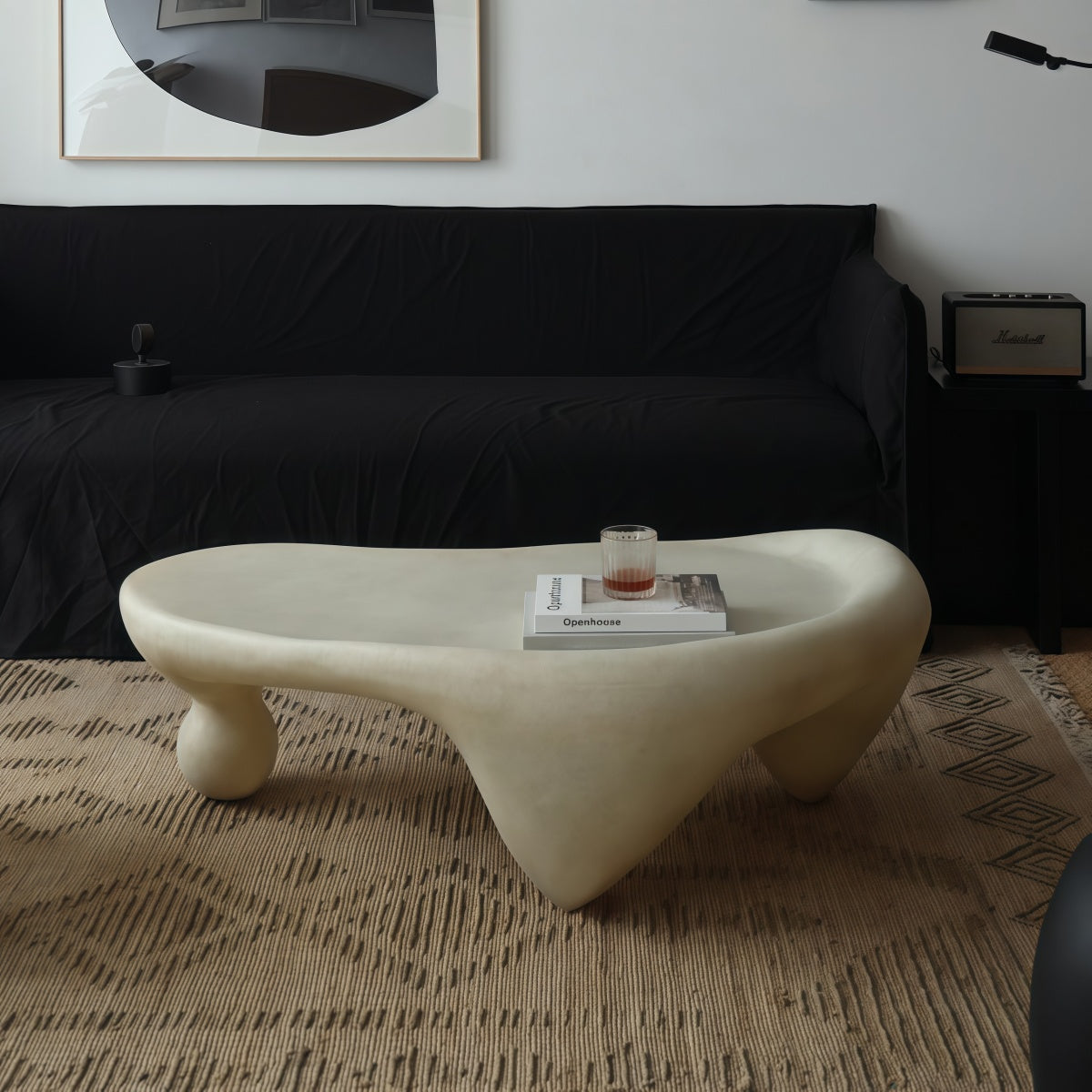 Snail-Shaped Coffee Table Wabi-Sabi Style Art Sculpture Irregularly Shaped Coffee Table Fiberglass